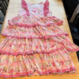 Simply Southern XXL ruffled midi patchwork boho dress